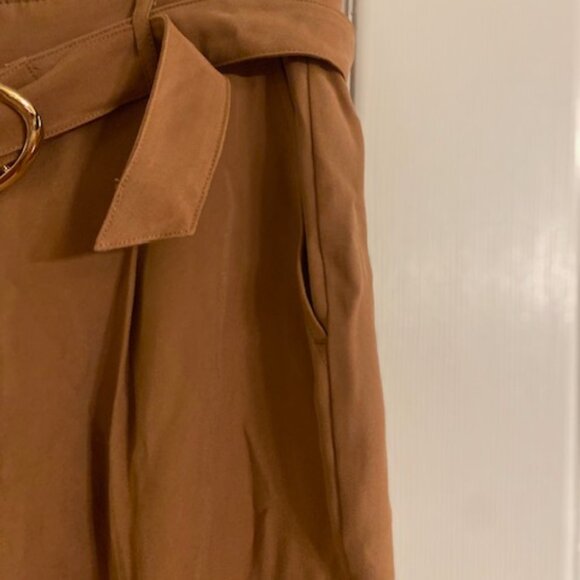 INC NWT Women's $89 Brown Saira High Waist Tapered Leg Belt Pockets Pants Sz 12 - Picture 3 of 11